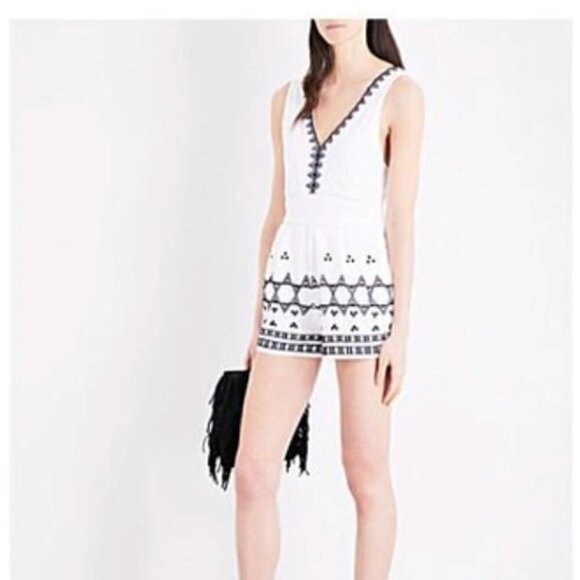 Maje Ika Embroidered Romper - Picture 1 of 8